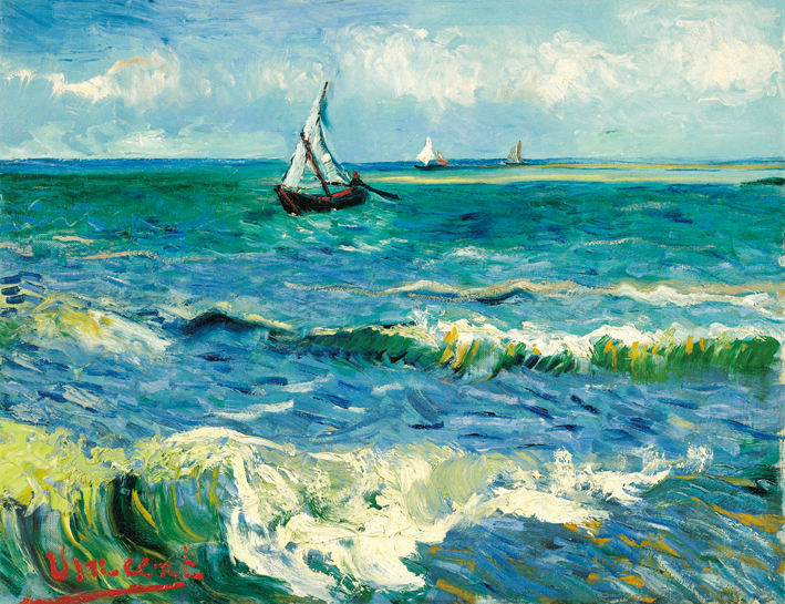  文森特·威廉·梵高  Vincent Willen Van Gogh —— 莱斯附近的海景1888.7